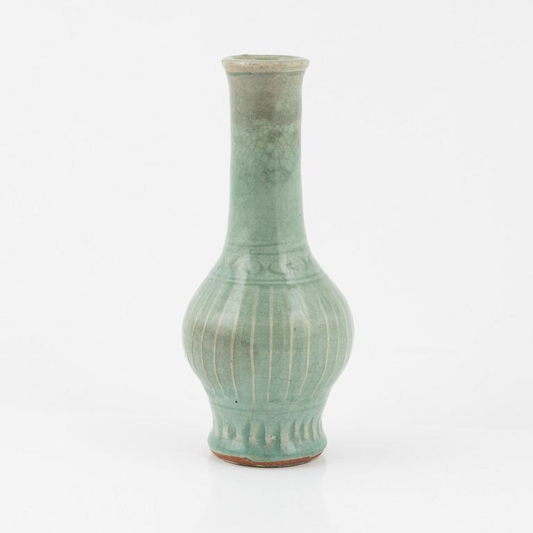 A celadon glazed vase, Ming dynasty (1368-1644).