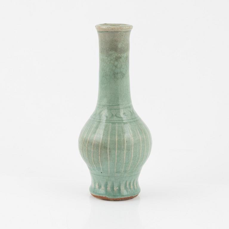 A celadon glazed vase, Ming dynasty (1368-1644).