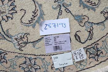 A rug, Nain, part silk, diameter ca 100 cm.