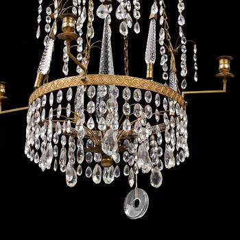 A gustavian style chandelier, circa 1900.