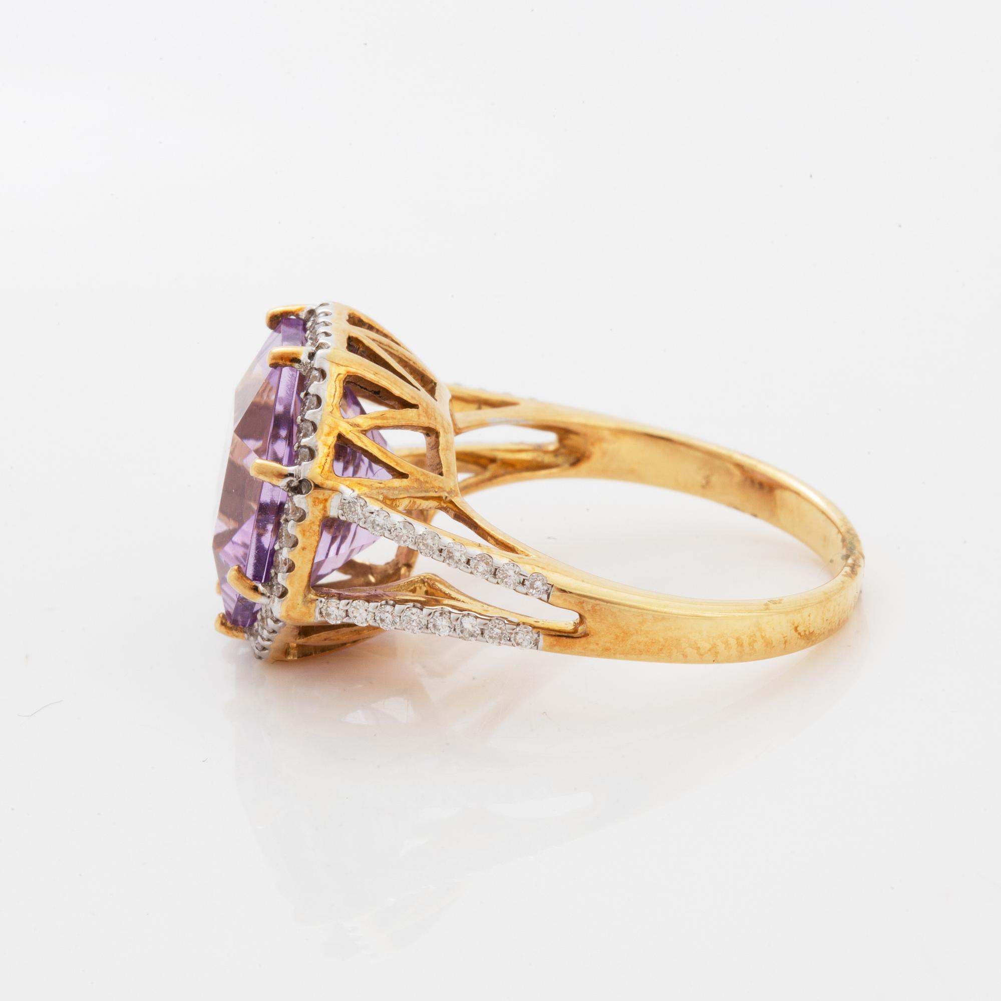 An amethyst ring.