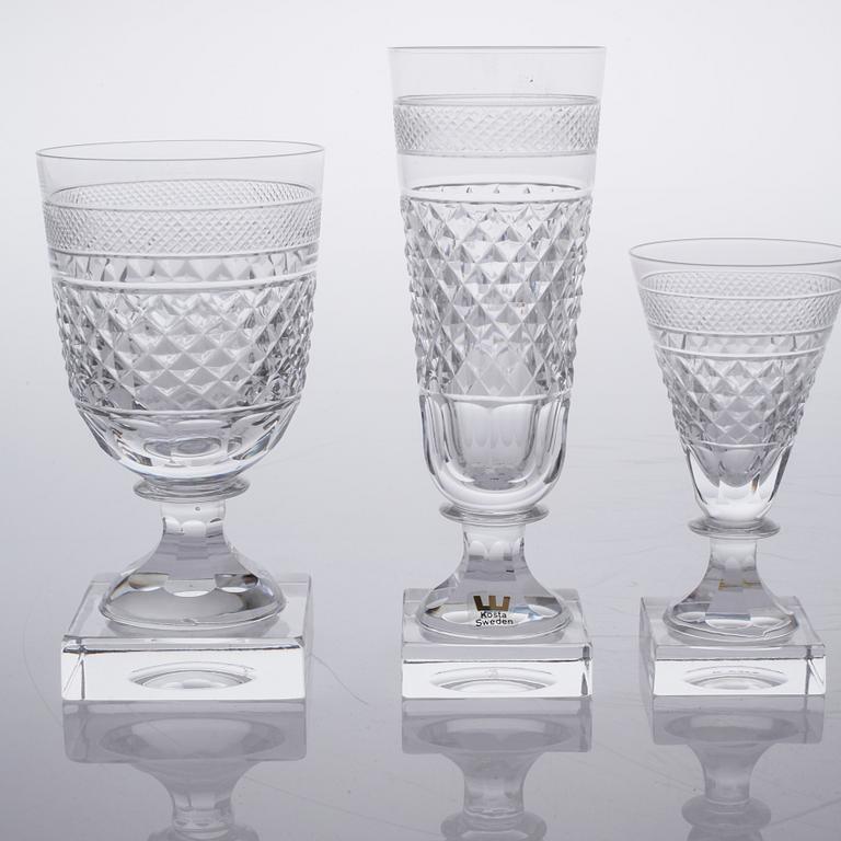 GLASSERVIS, 78 delar, "Kent", Elis Bergh, Kosta Boda, 1900-talets mitt.