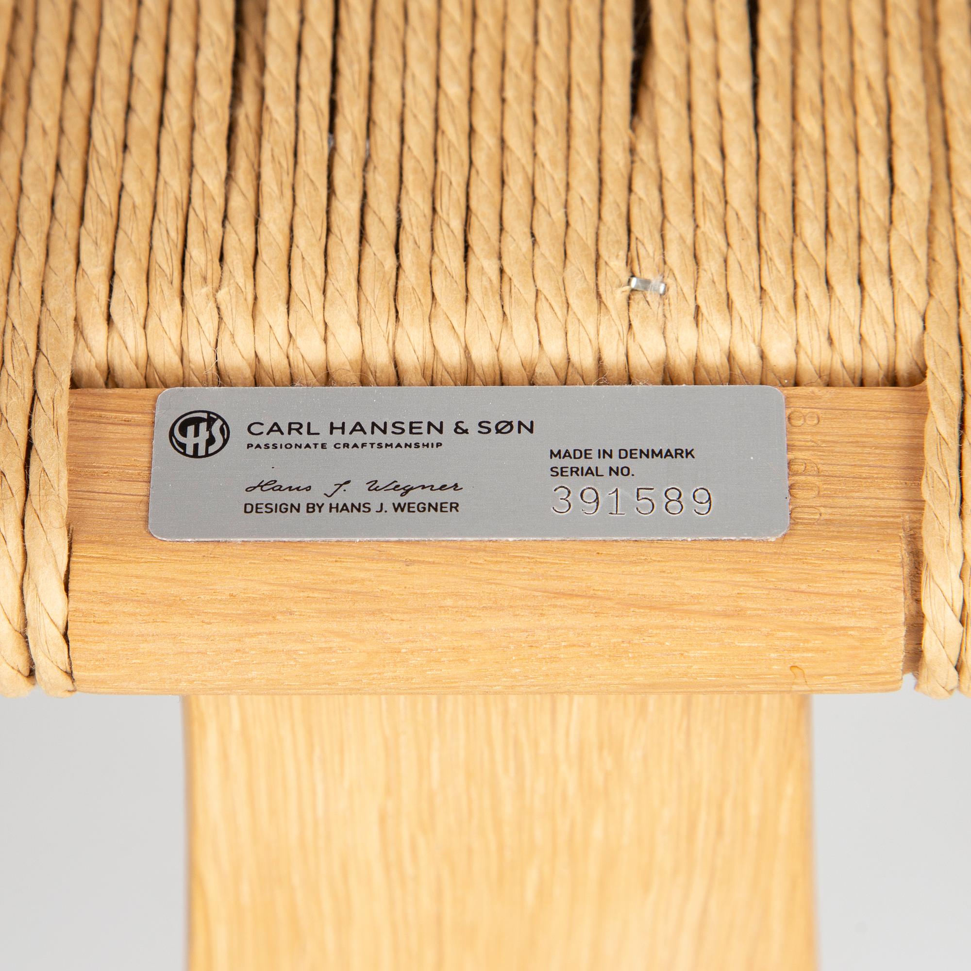 Hans J. Wegner, stolar, 4 st, "Y-stolen", modell CH-24, Carl Hansen & Søn, Danmark.