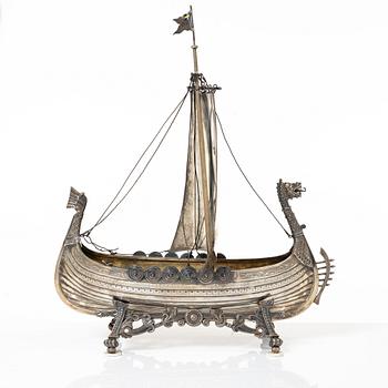 Karl Anderson, a silver viking ship figurine, Stockholm 1905.
