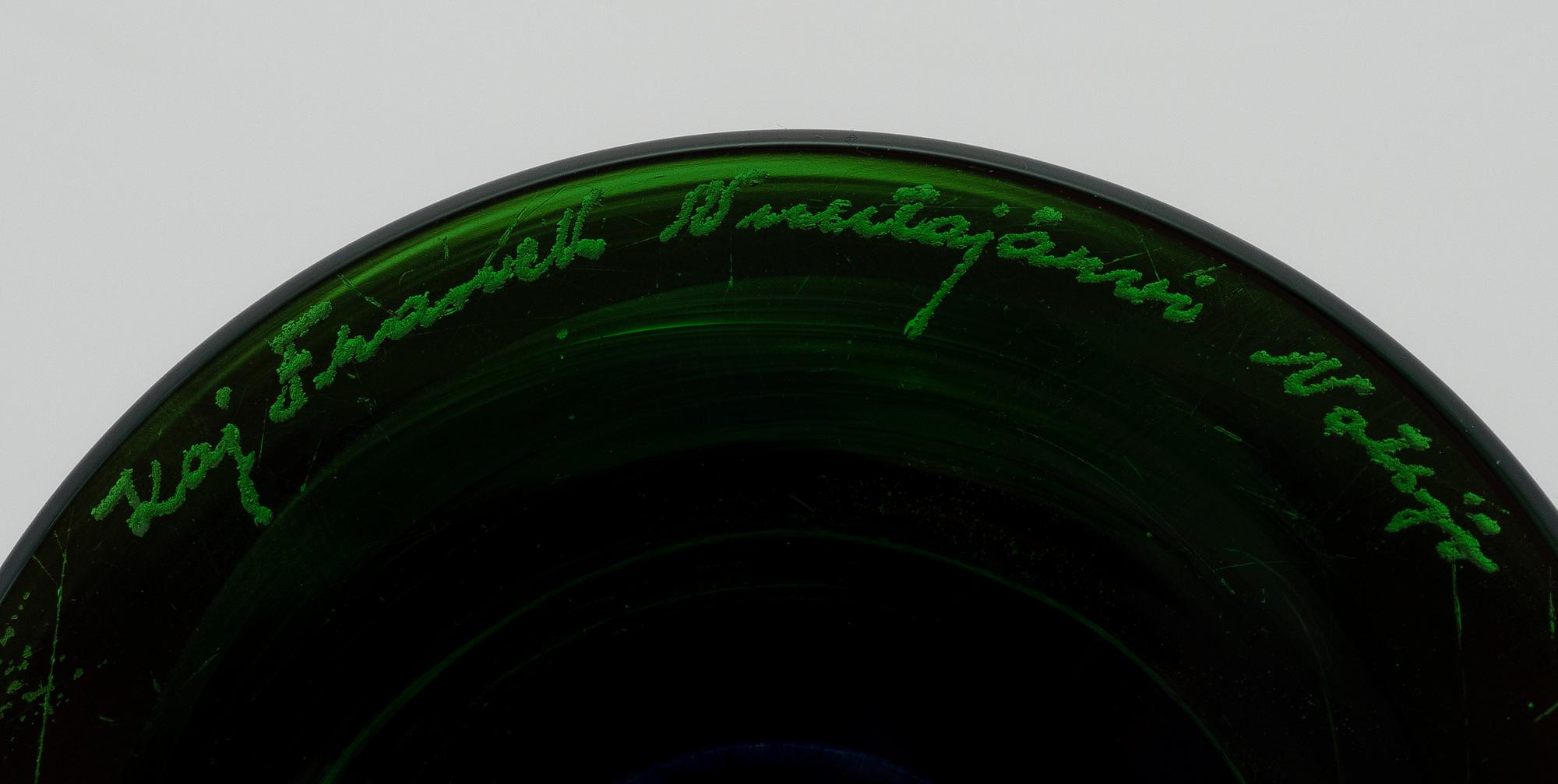 KAJ FRANCK, POKAL, glas, signerad Kaj Franck Nuutajärvi Notsjö.