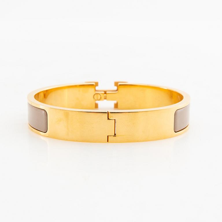 Hermès, bracelet "Clic H", Marron glacé.