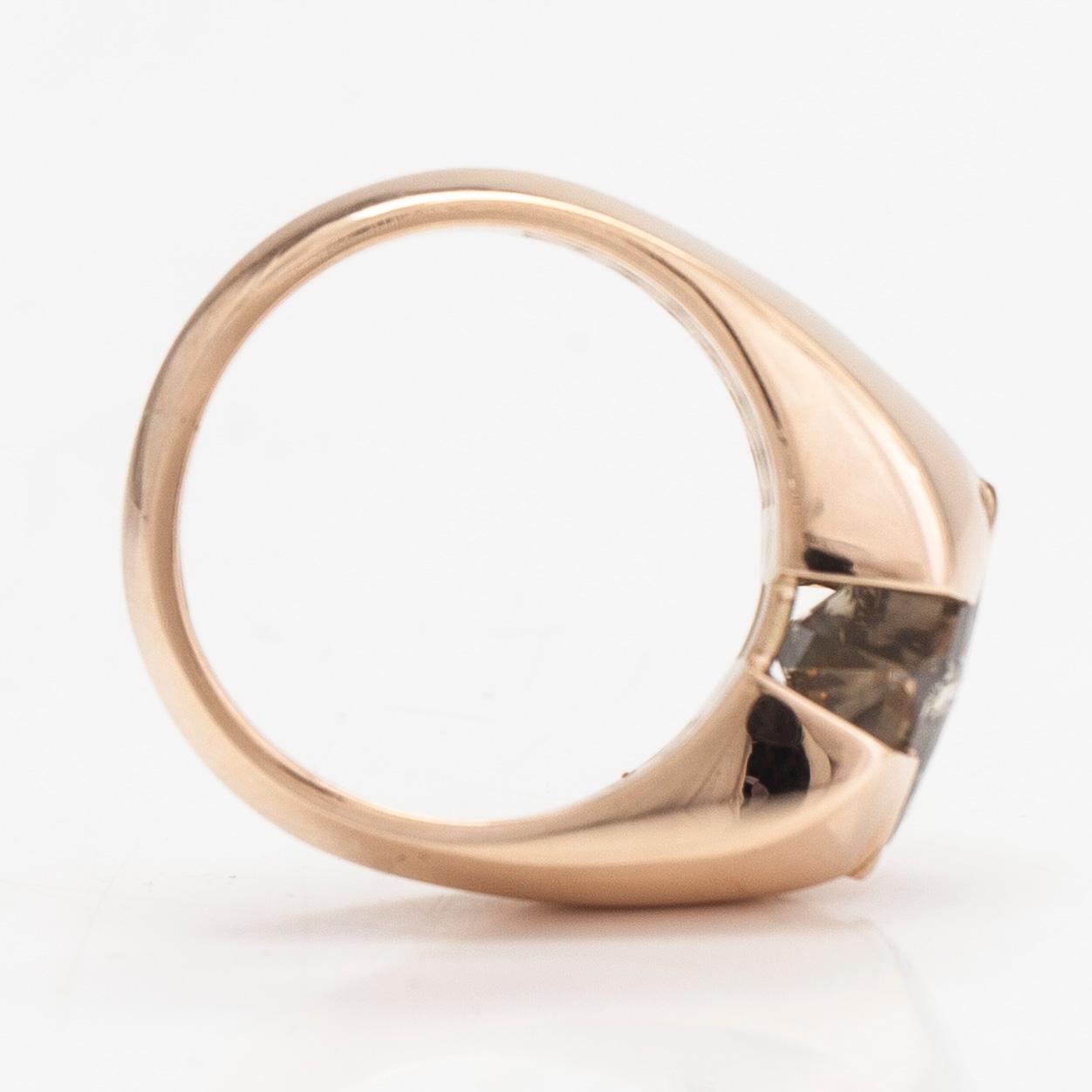 A 14K gold ring, princess-cut diamond approx. 5.0 ct, Jarkko Perälä, Vaasa, Finland.