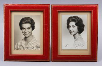 KUNGLIGA FOTOGRAFIER MED AUTOGRAFER, 2 st, sign o dat 1960.