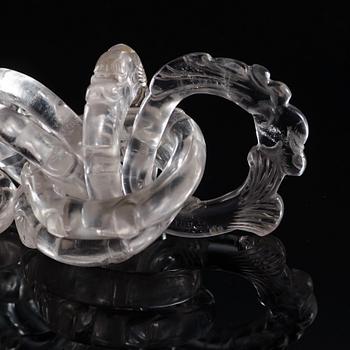 A rock crystal chain link, Qing dynasty (1644-1912).