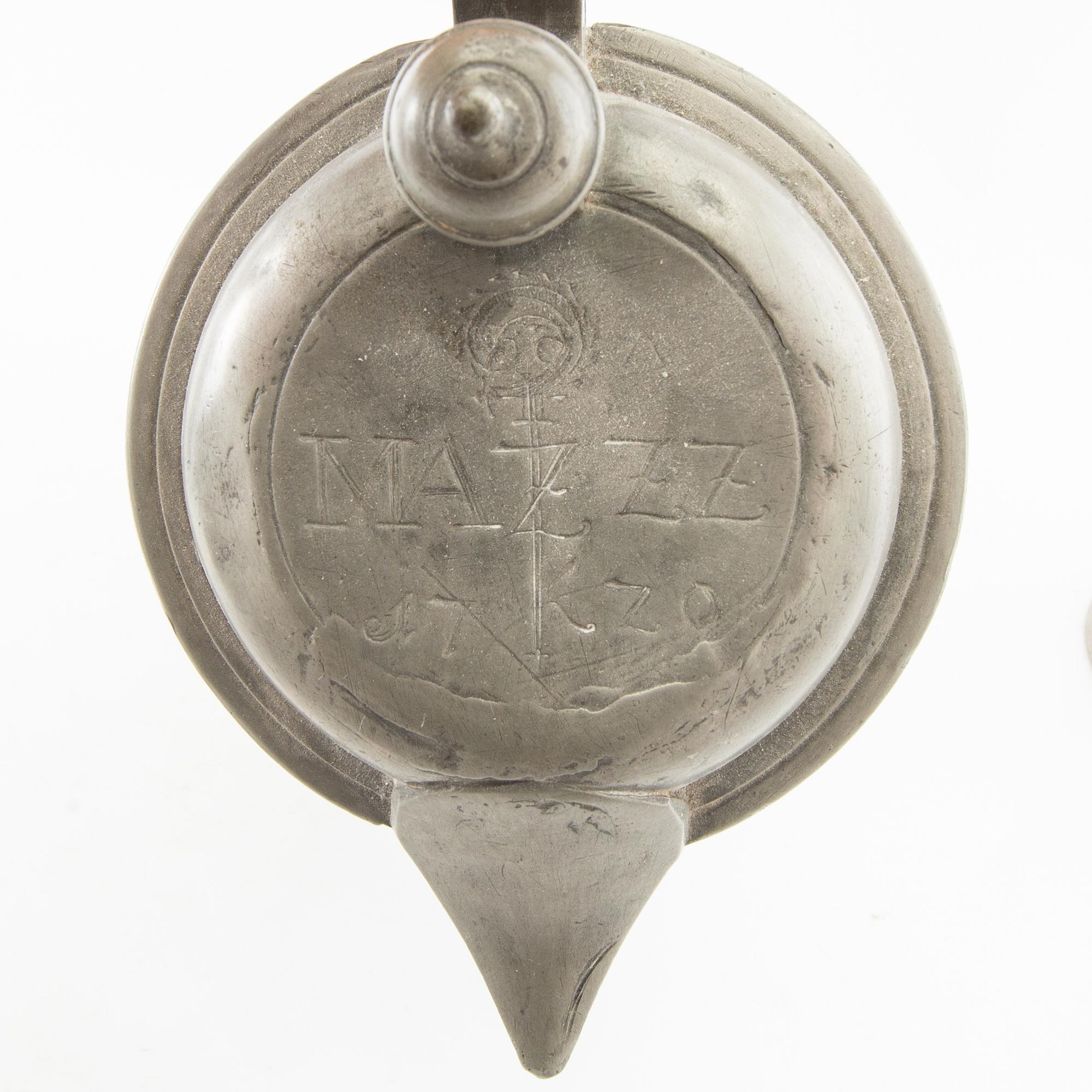 Candle holders 5 pcs Sweden/Germany 19th century tin.