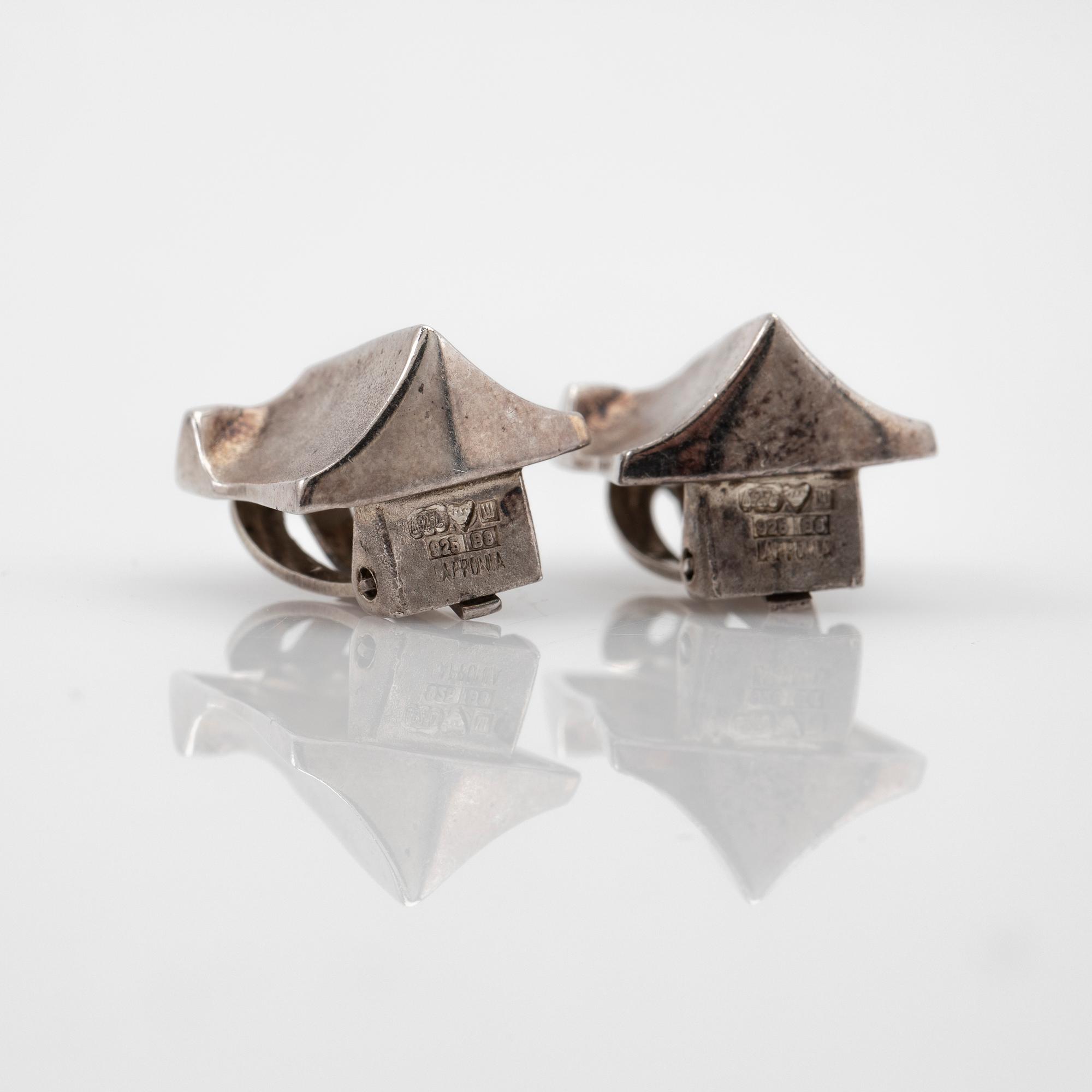 Björn Weckström, Earrings, a pair, "Muletta", sterling silver, Lapponia.