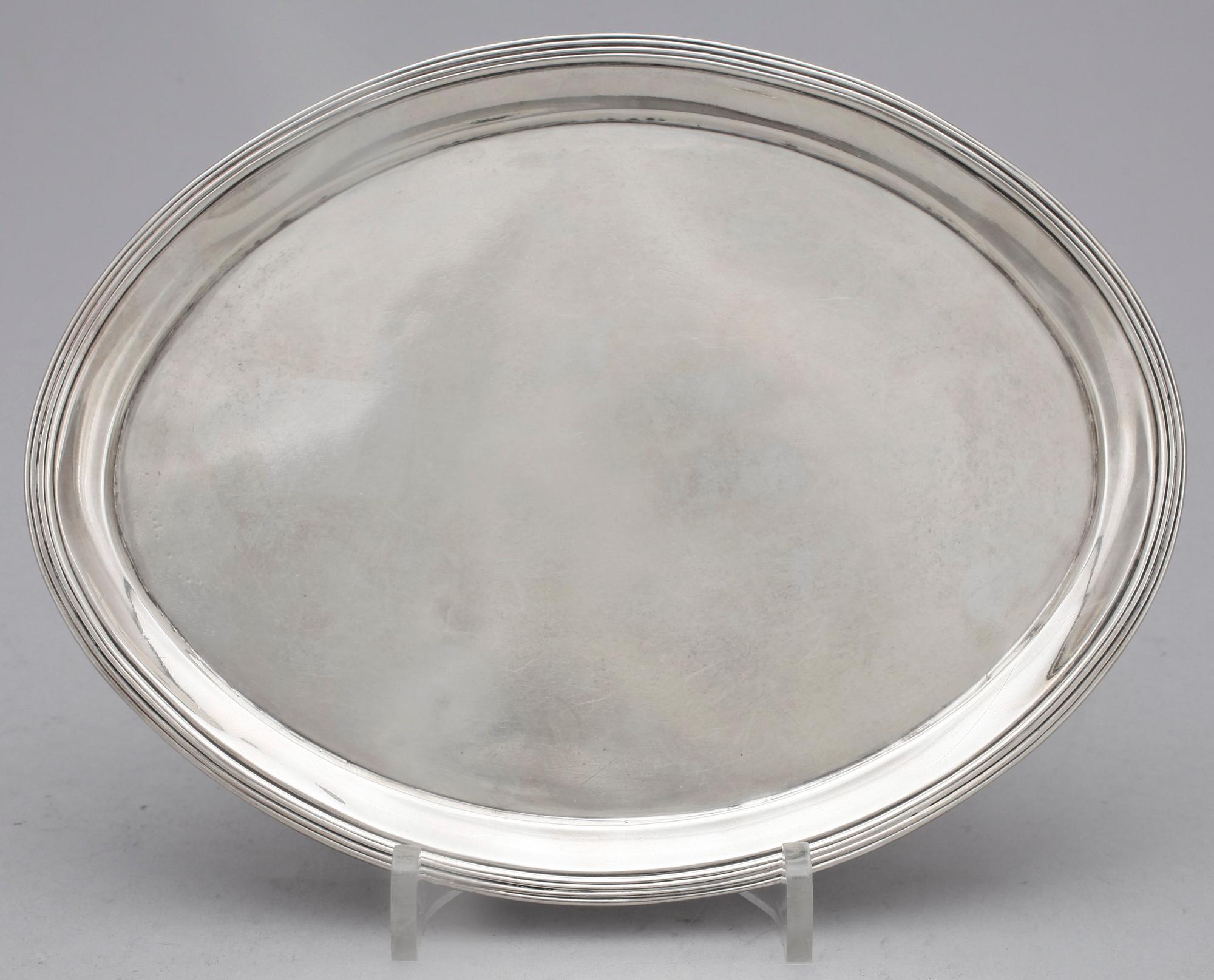 SALVER, silver, Peter, Ann & William Bateman, London, 1802-1803. Totalvikt ca 162 cm.