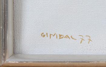 OKÄND KONSTNÄR, olja på duk, sign "Gimdal" o dat "77".