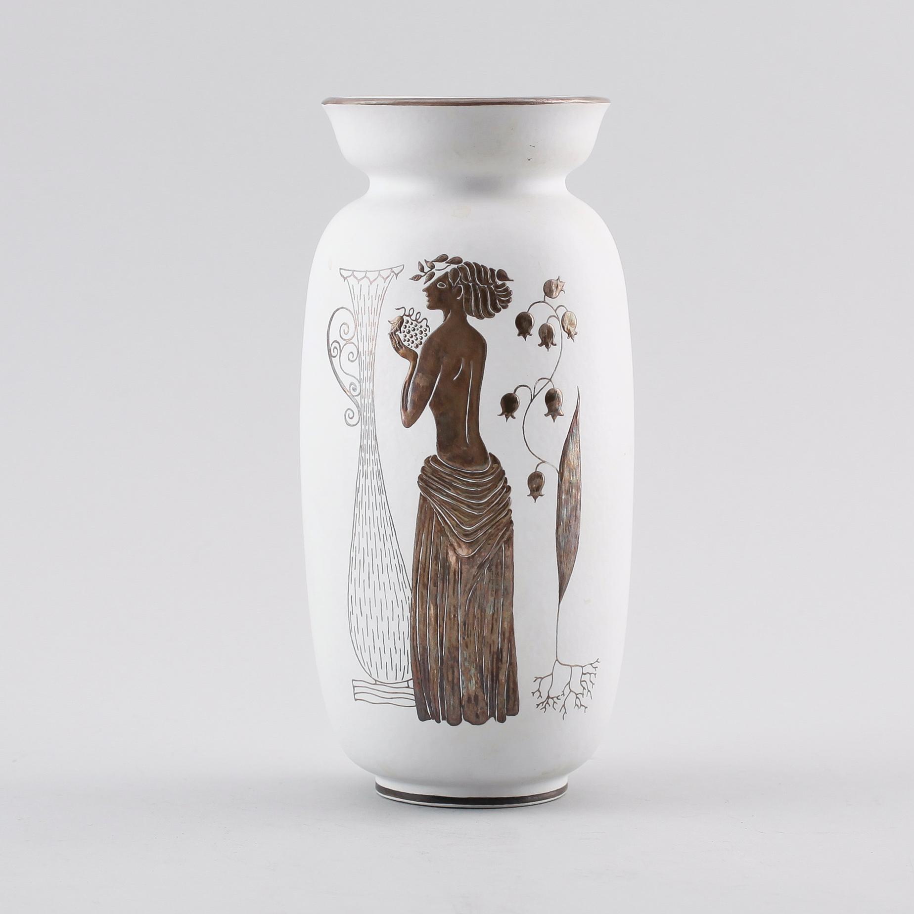 VAS, stengods, "Grazia", Stig Lindberg, Gustavsberg, omkring 1900-talets mitt.