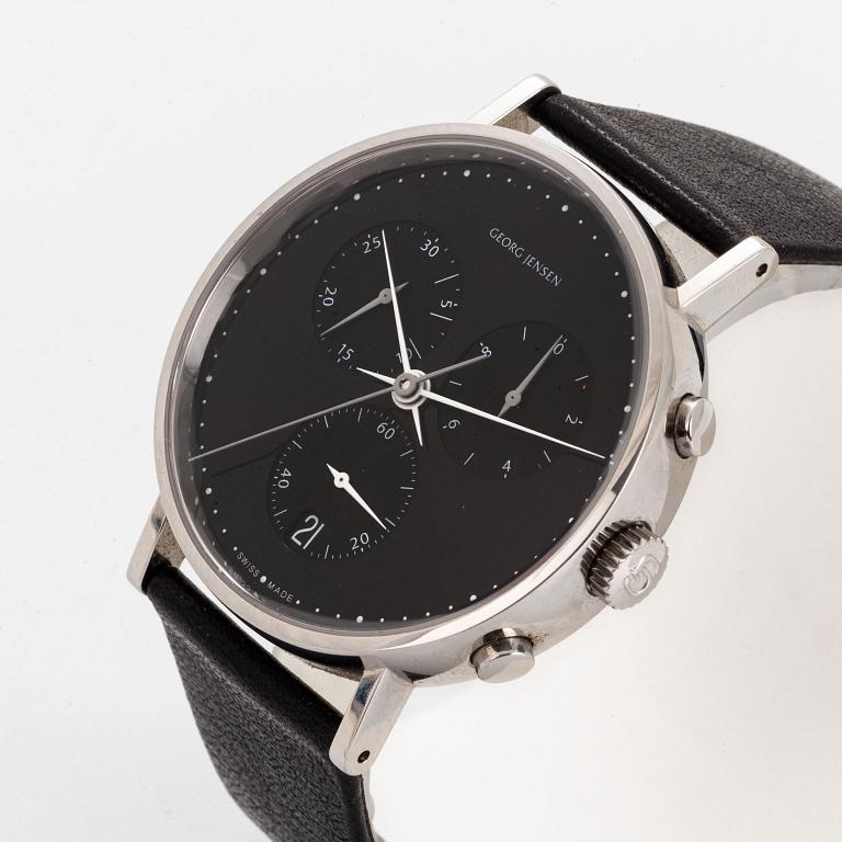 Henning Koppel, armbandsur, Georg Jensen, wristwatch, chronograph, 37 mm.