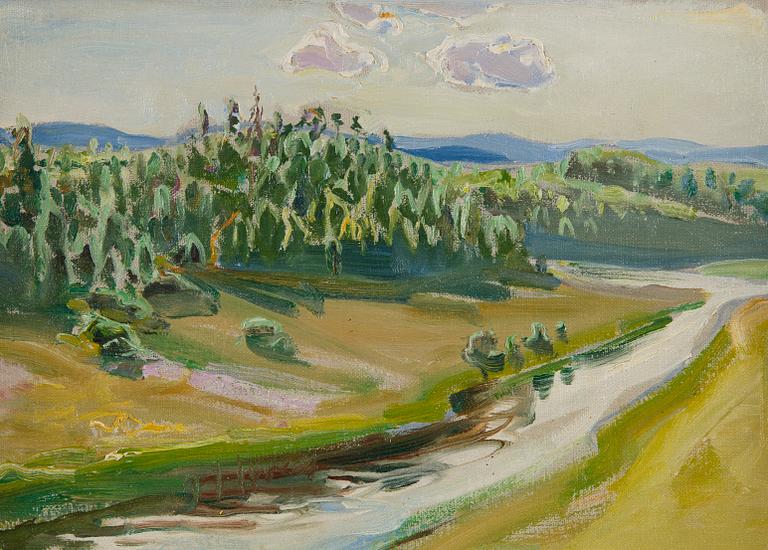 Akseli Gallen-Kallela, Summer Landscape by the River's Edge.