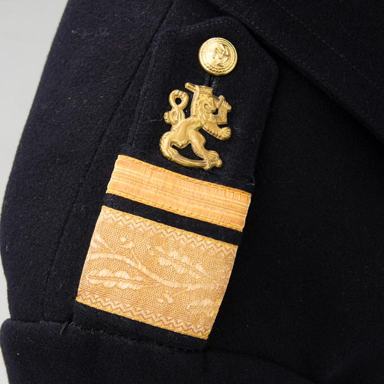 A Finnish naval officer's dress uniform with accessories, mid-second half of 20th Century.