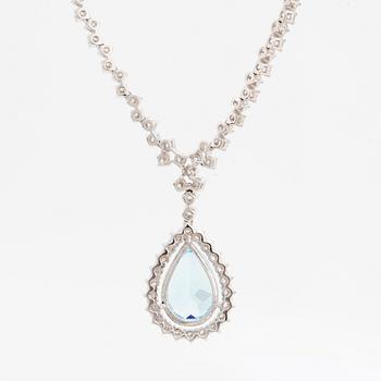 Topaz and brilliant-cut diamond necklace.