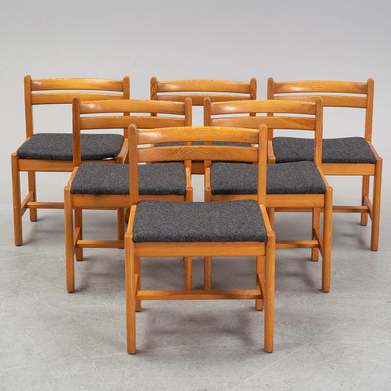 Børge Mogensen, "Asserbo", stolar, 6 st, furu, Karl Andersson och Söner, 1900-talets andra hälft.