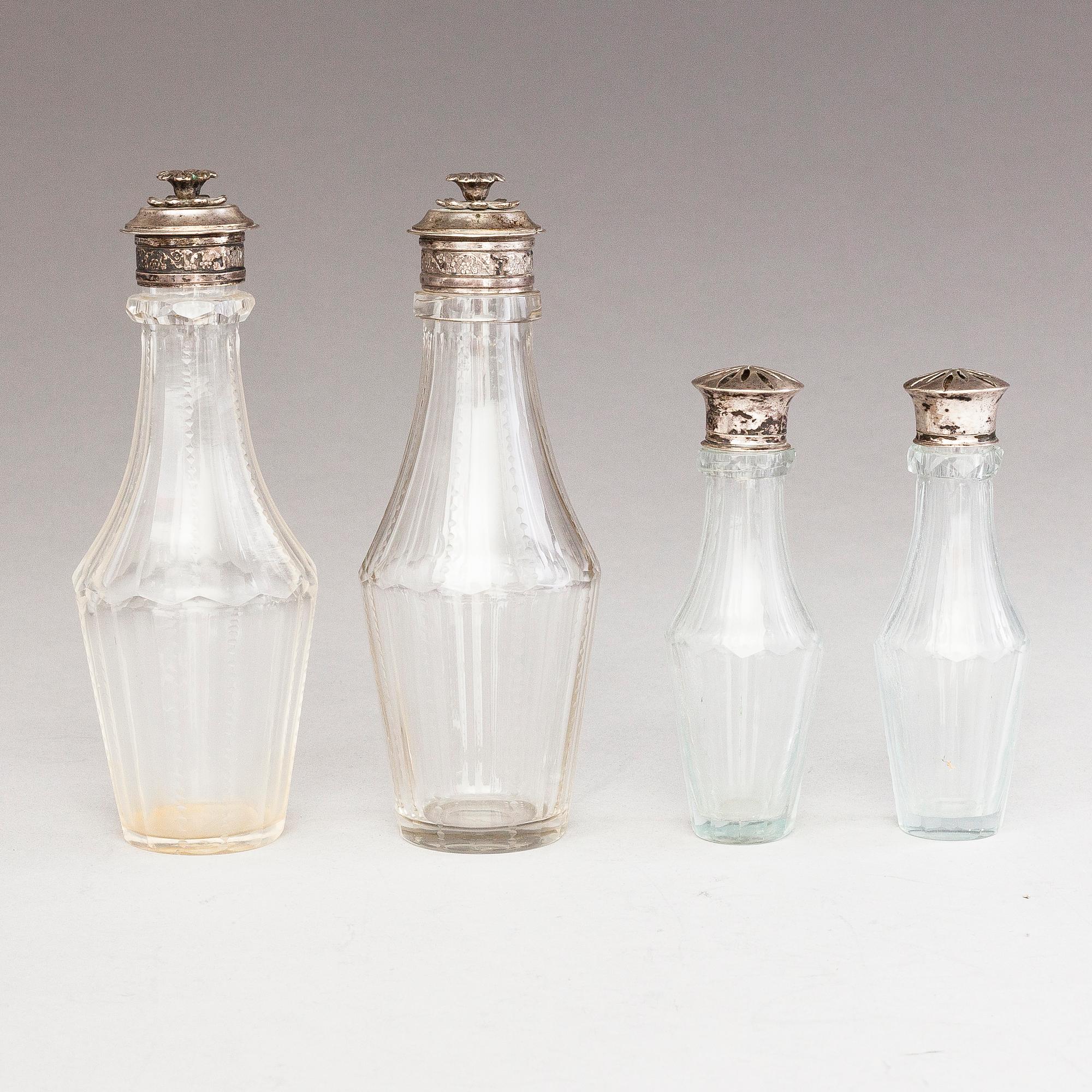 PEHR ZETHELIUS, A cruet stand in silver and cut glass, Stockholm, Sweden 1796.