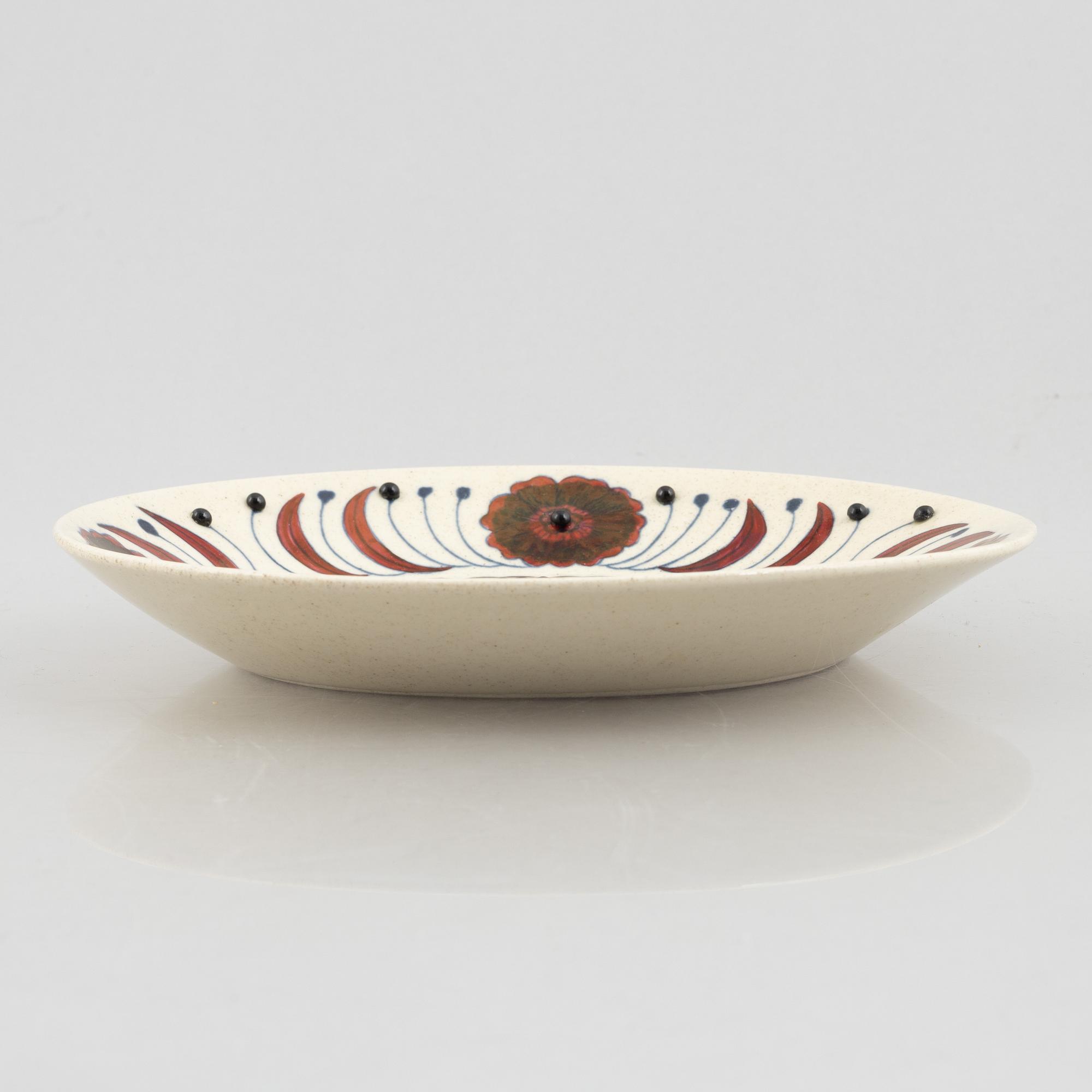 Birger Kaipiainen, a ceramic "rose" dish, Arabia Art, Finland, 1980, numbered 1518/2000.