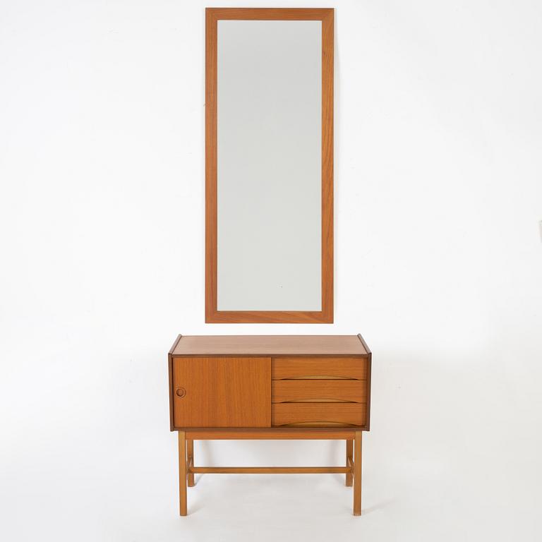 A teak dresser and mirror, 1960s.