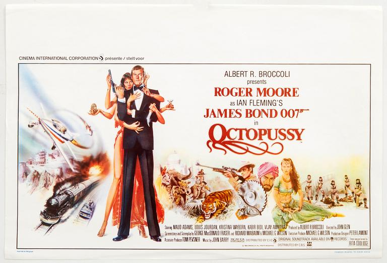 A Belgian movie poster James Bond  "Octopussy" 1983.