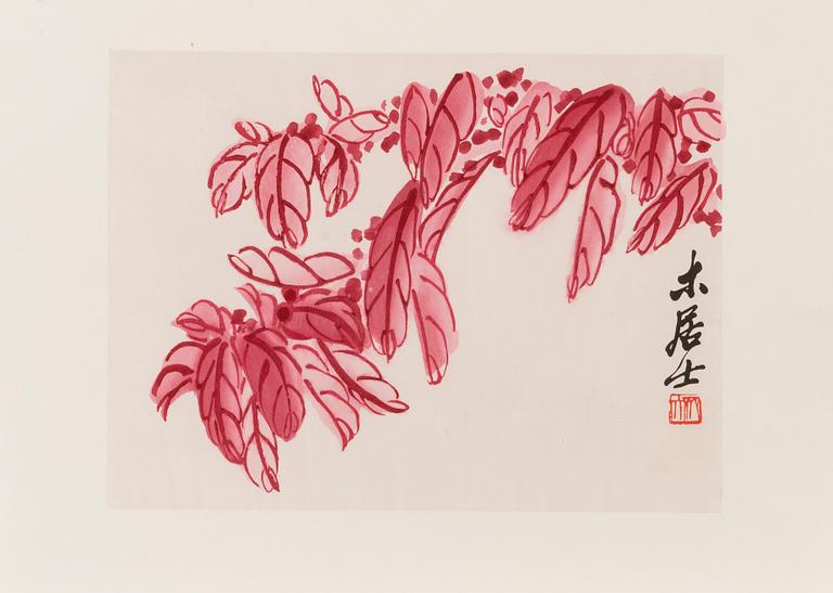 Qi Baishi, after, kokoelma puupiirroksia, Rong Baozhai, päivätty 1953.