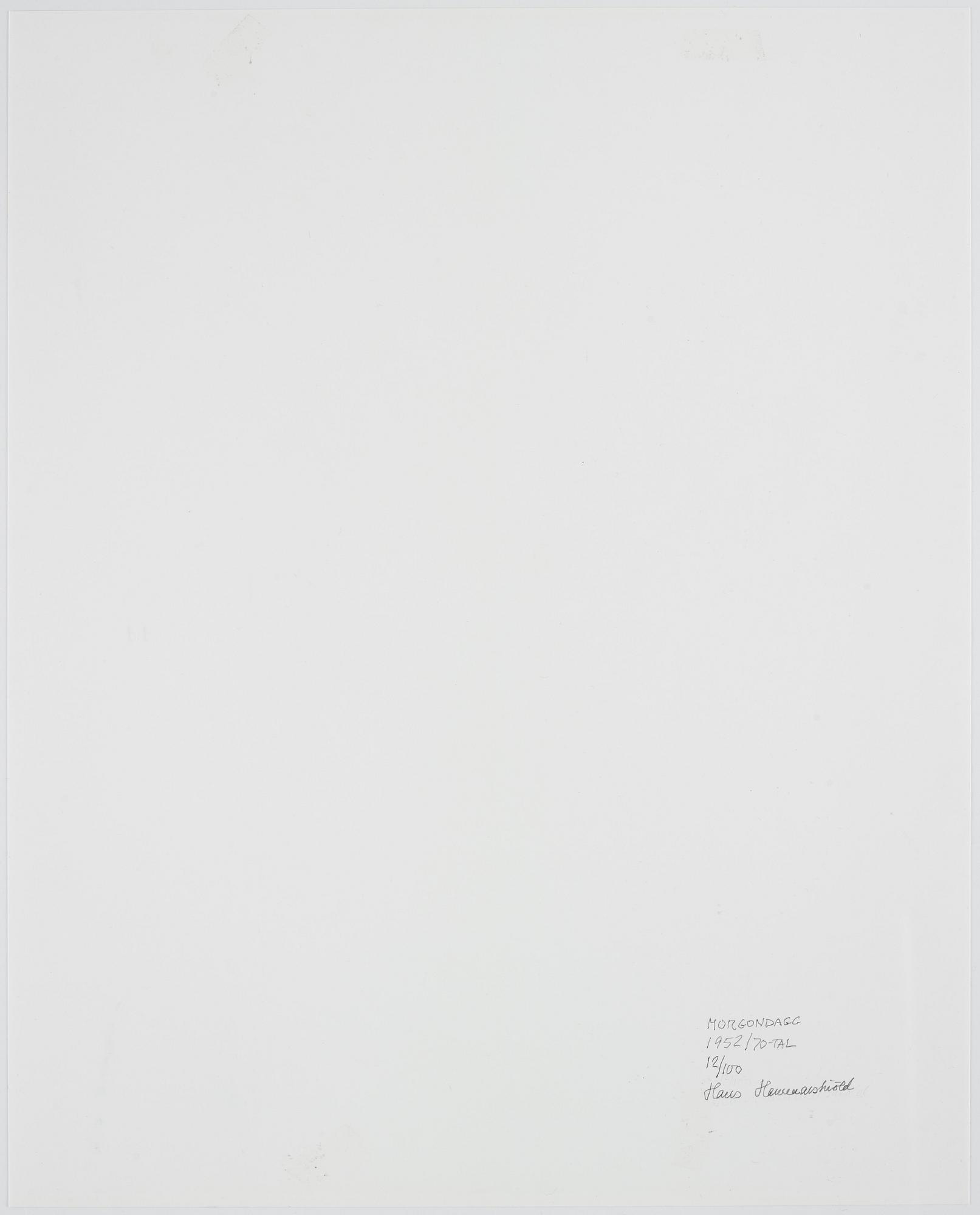 Hans Hammarskiöld, "Morgondagg", 1952.