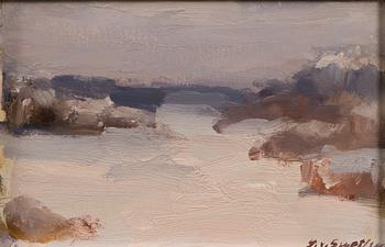 GEORGES VON SWETLIK, munaöljytempera kankaalle, signeerattu.