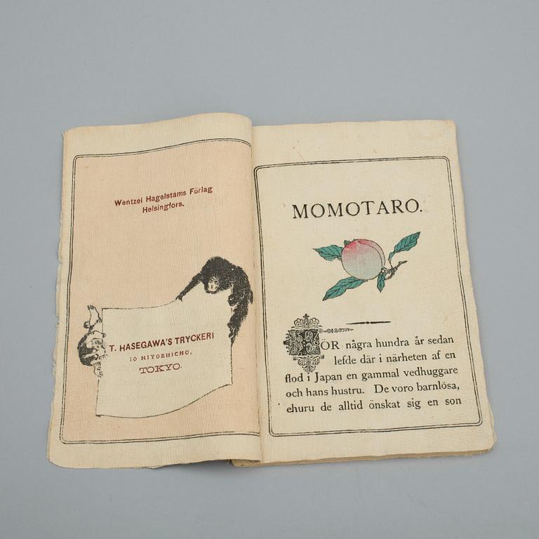 BOK, handbunden, träsnitt på rispapper,"Momotaro", Japan, 1900-talets första hälft.