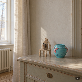Ulrica Hydman-Vallien, vase and sculpture, own studio.