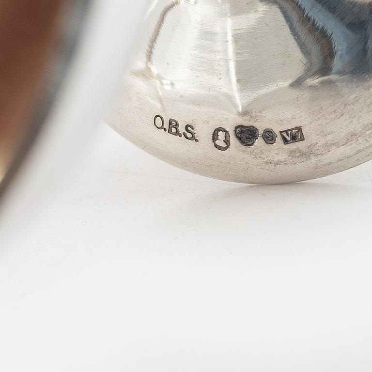 Eight Swedish silver cups/bowls on foot, with marks including GAB, Stockholm 1921.