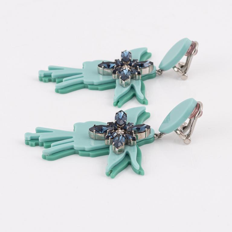 Prada, a pair of clip-on earrings.