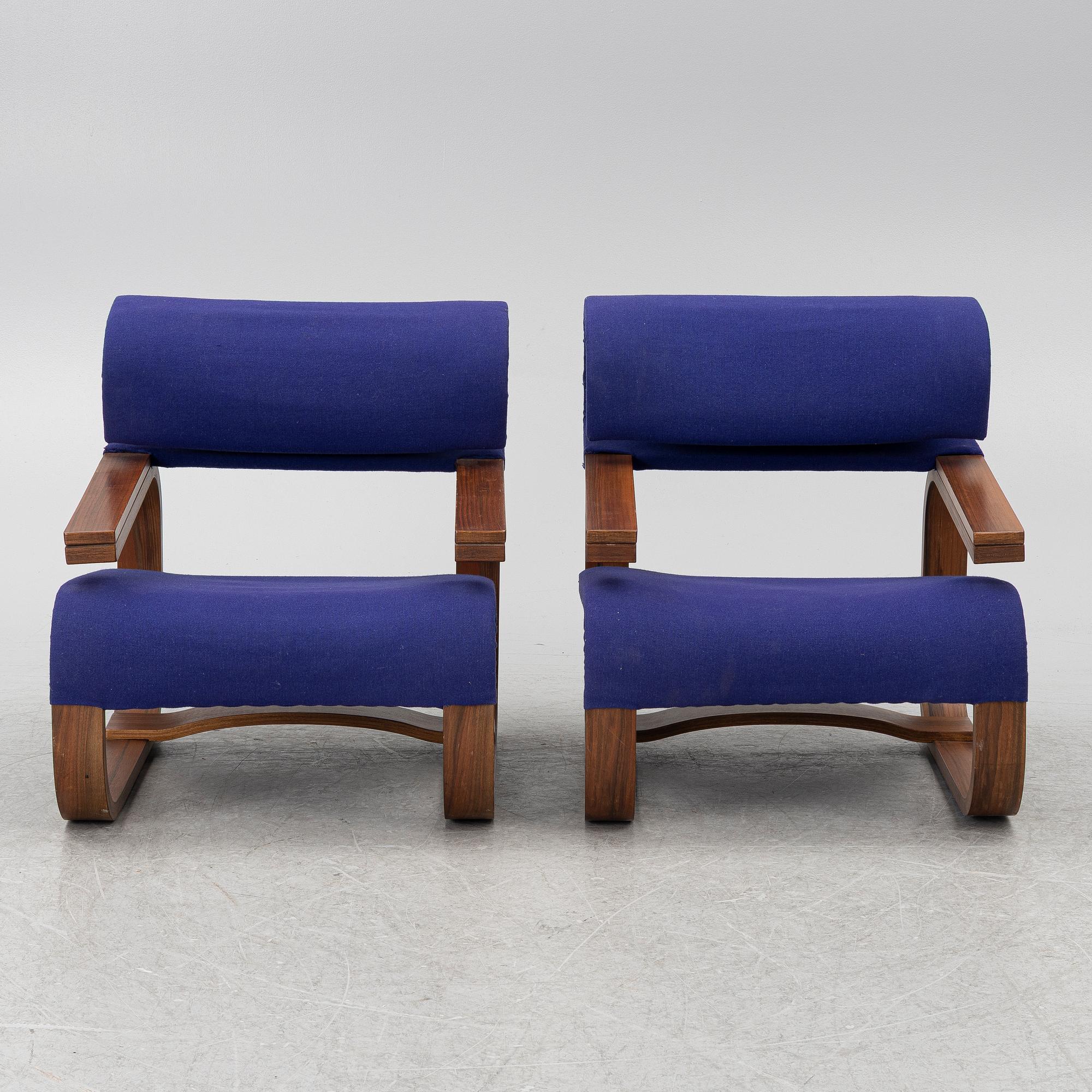 Jan Bocan, a pair of armchairs, Thonet, executed for the Czechoslovakian Embassy, Stockholm 1972.