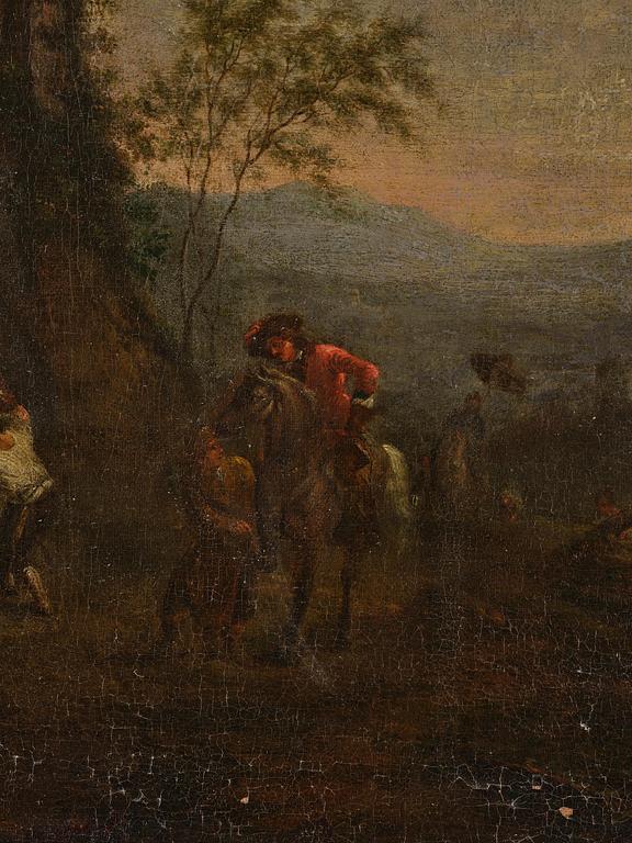 Philips Wouwerman, follower of, Resting company at the blacksmith's.