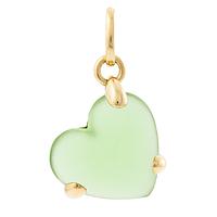 Pomellato, 18K gold pendant with heart-shaped green glass.