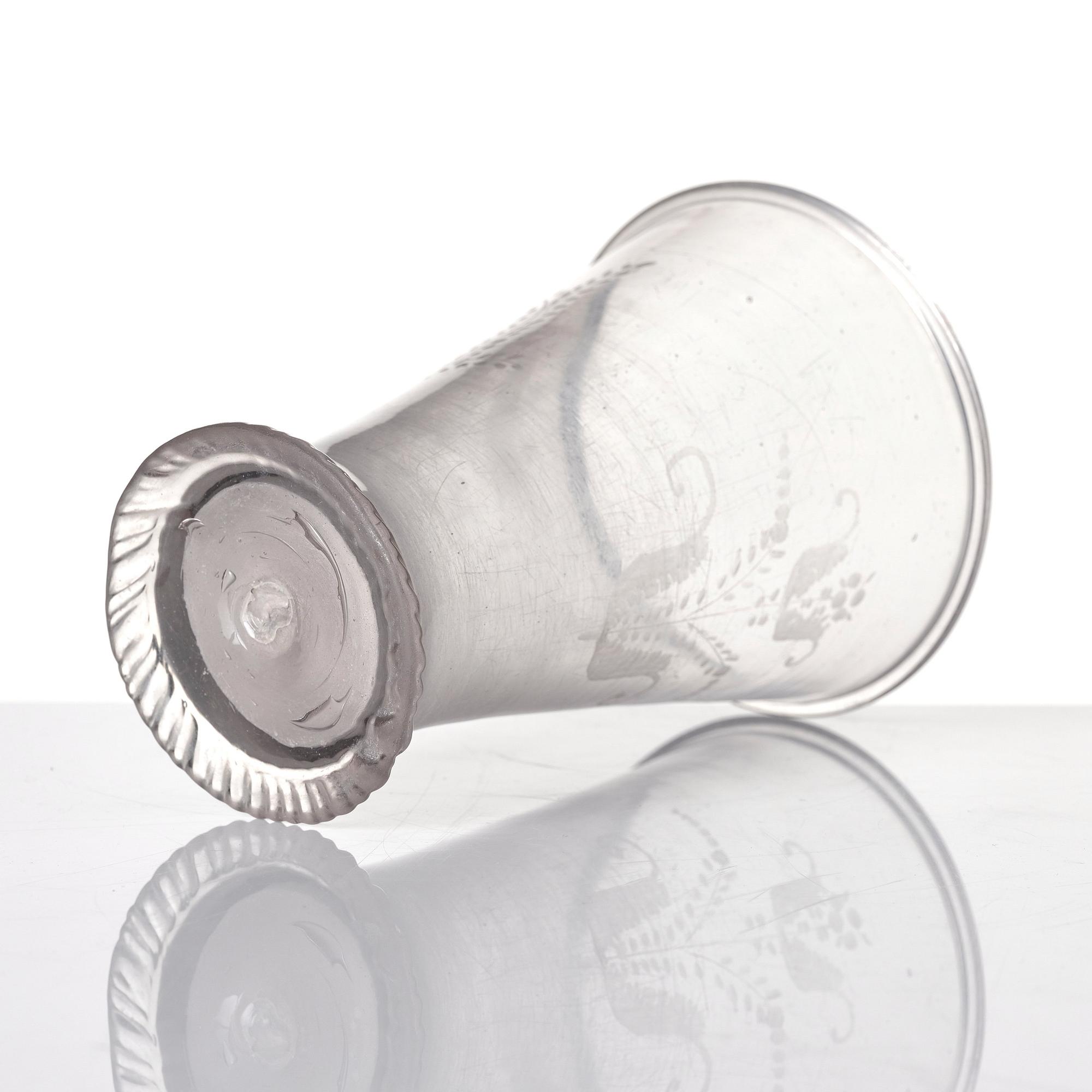 A glass goblet, Skånska glasbruket, Sweden, 18th Century.