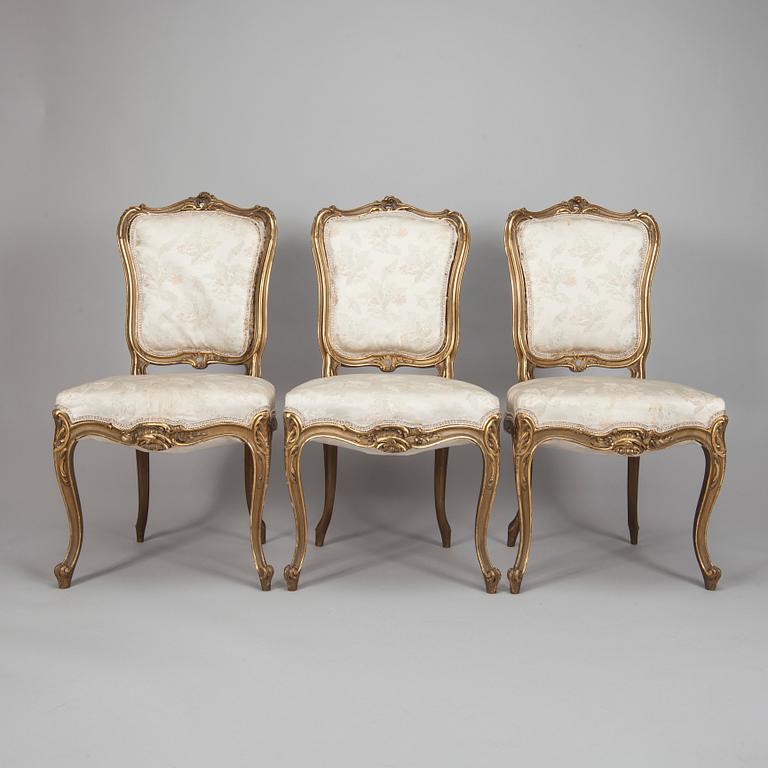 STOLAR, 3 st, rokokostil, sekelskiftet 1800/1900.