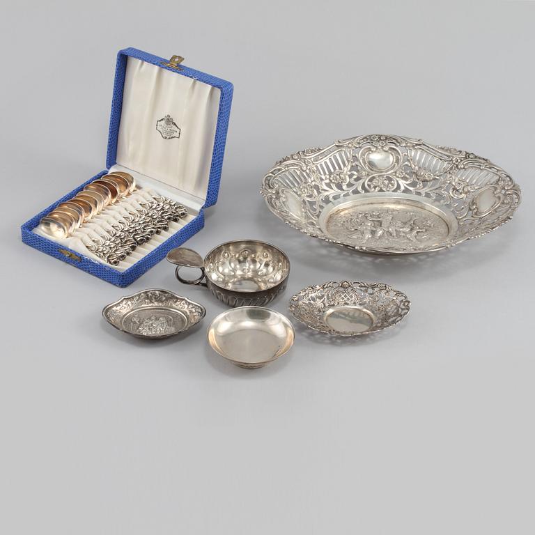 PARTI SILVER, 17 delar, silver, bla Gewe, Malmö, 1955. Vikt 514 g.