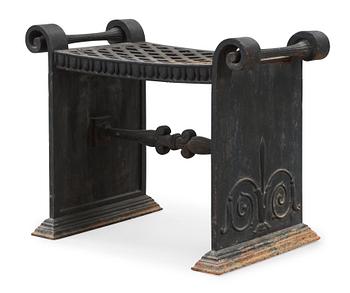 A Folke Bensow cast iron stool, model 'Taburett Nr 1', Näfveqvarn, Sweden circa 1925.
