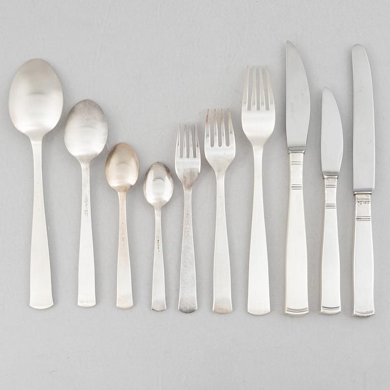 Jacob Ängman, a silver cutlery service, "Rosenholm", GAB (84 pieces).