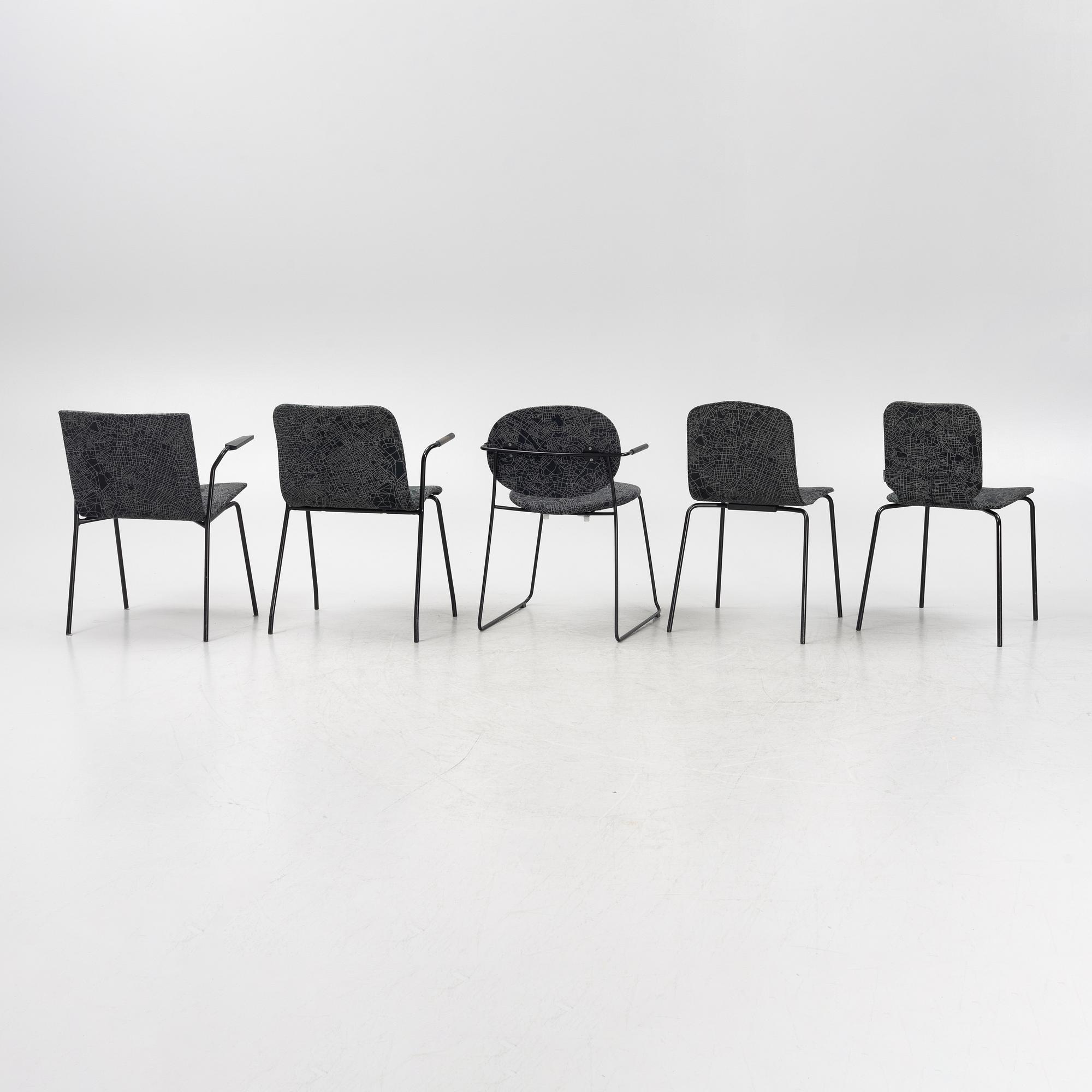Claesson Koivisto Rune, ten different chairs upholstered with the fabric "Metropolis", 21st century.