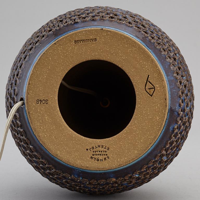 EINAR JOHANSEN, bordslampa, keramik,  Söholm stentöj, Bornholm, Danmark, 1900-talets andra hälft.
