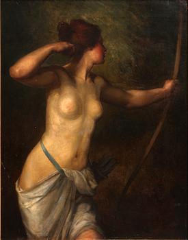 OKÄND KONSTNÄR, olja på duk. 1800/1900-tal.