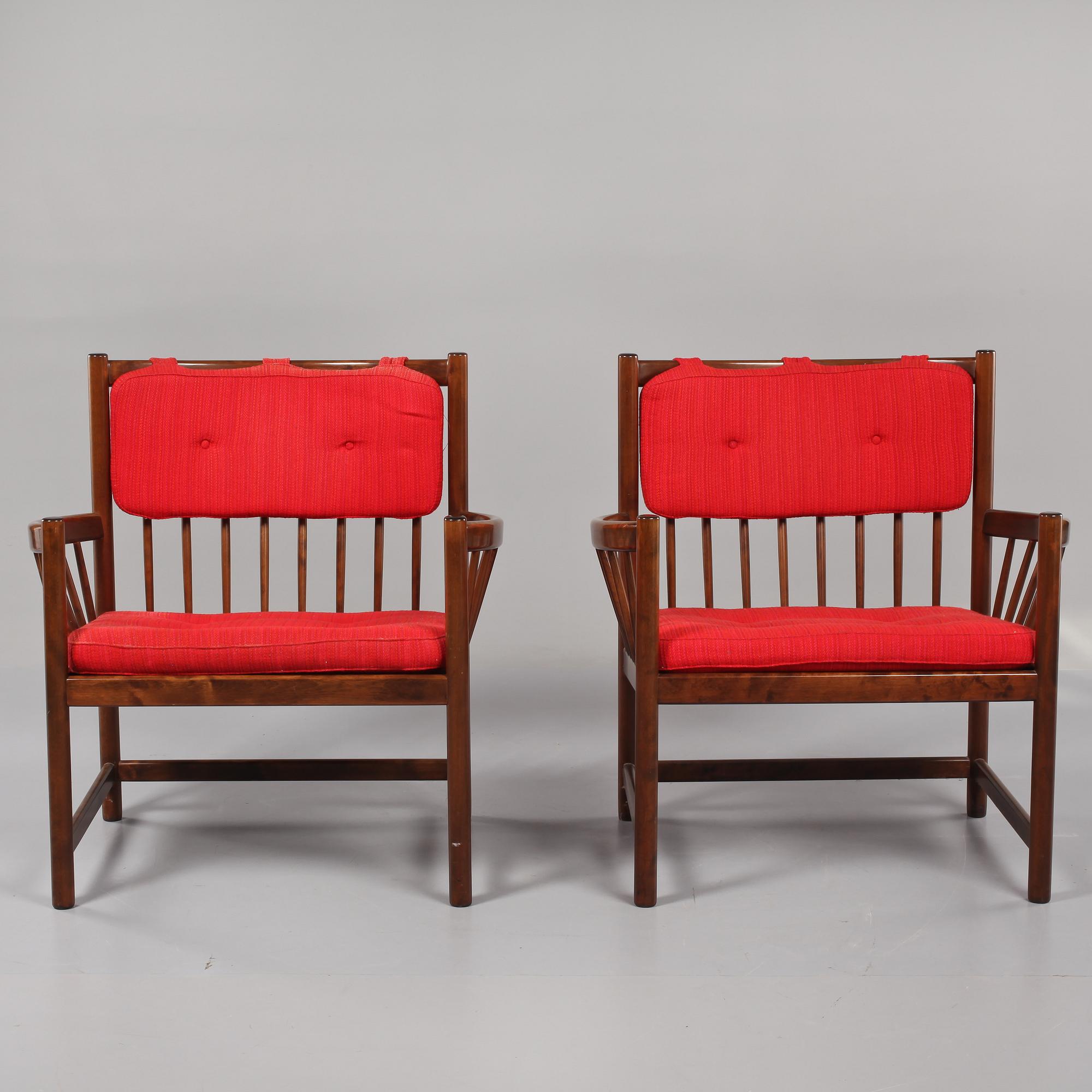 FÅTÖLJER, ett par, "Sörgården", Jörgen Baeckmark för Gemla, modellen i produktion 1968-1974.