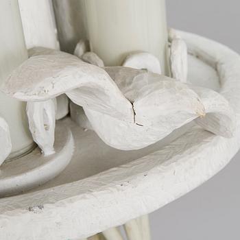 KOSTI AHONEN, sculpture/lamp, wood, glass, signed and dated 1986.