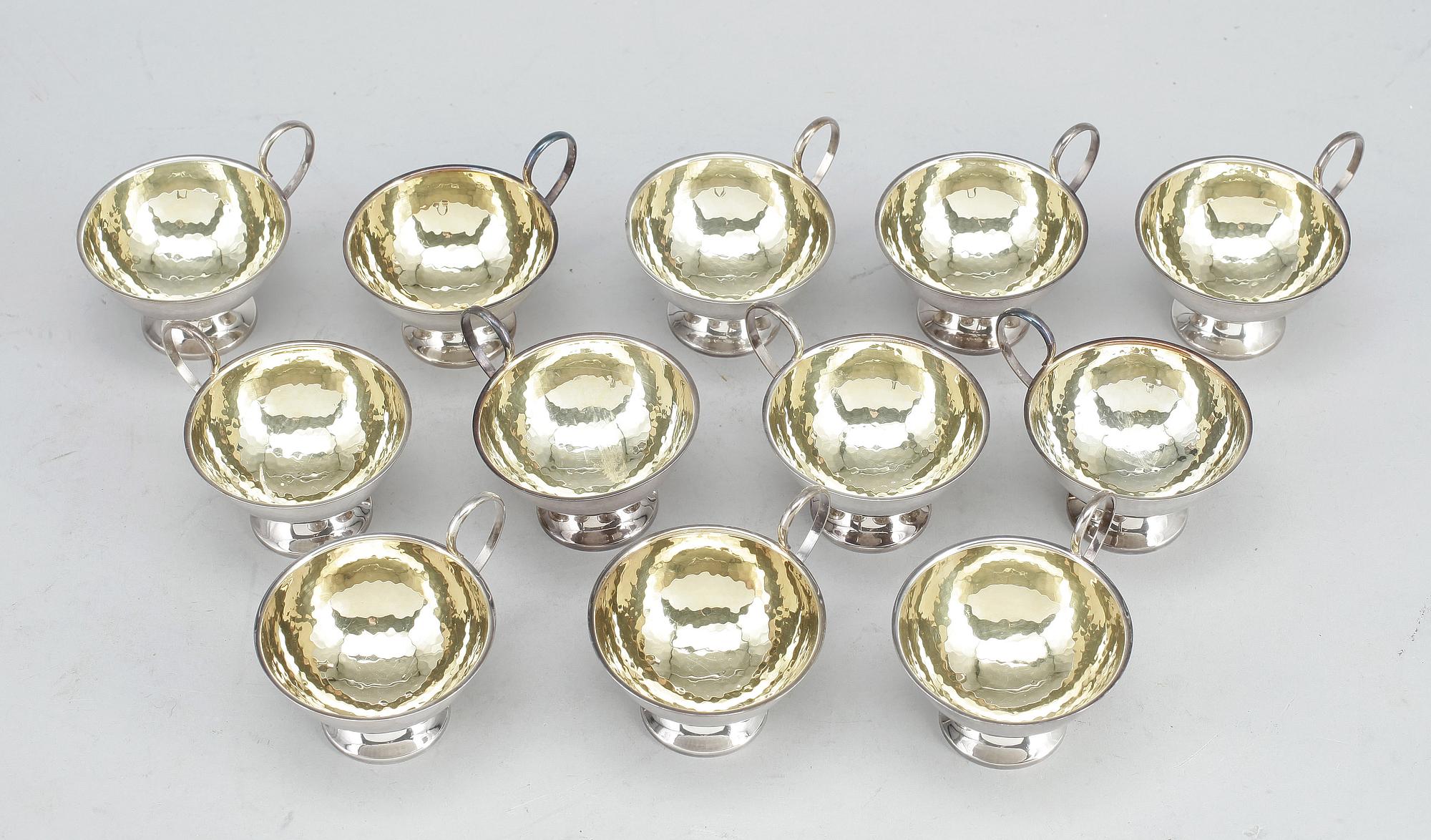 PUNSCHBÄGARE, 12 st, silver, Ceson Guldvaru Ab, Göteborg, 1972. Vikt ca 389g.