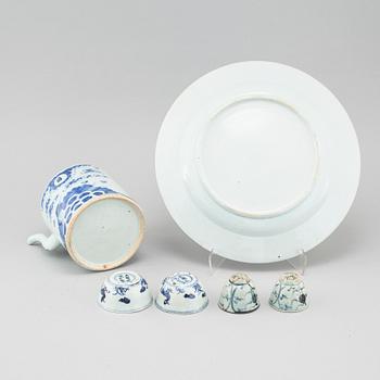 Six pieces of chinese porcelain, 18th and 19th century.