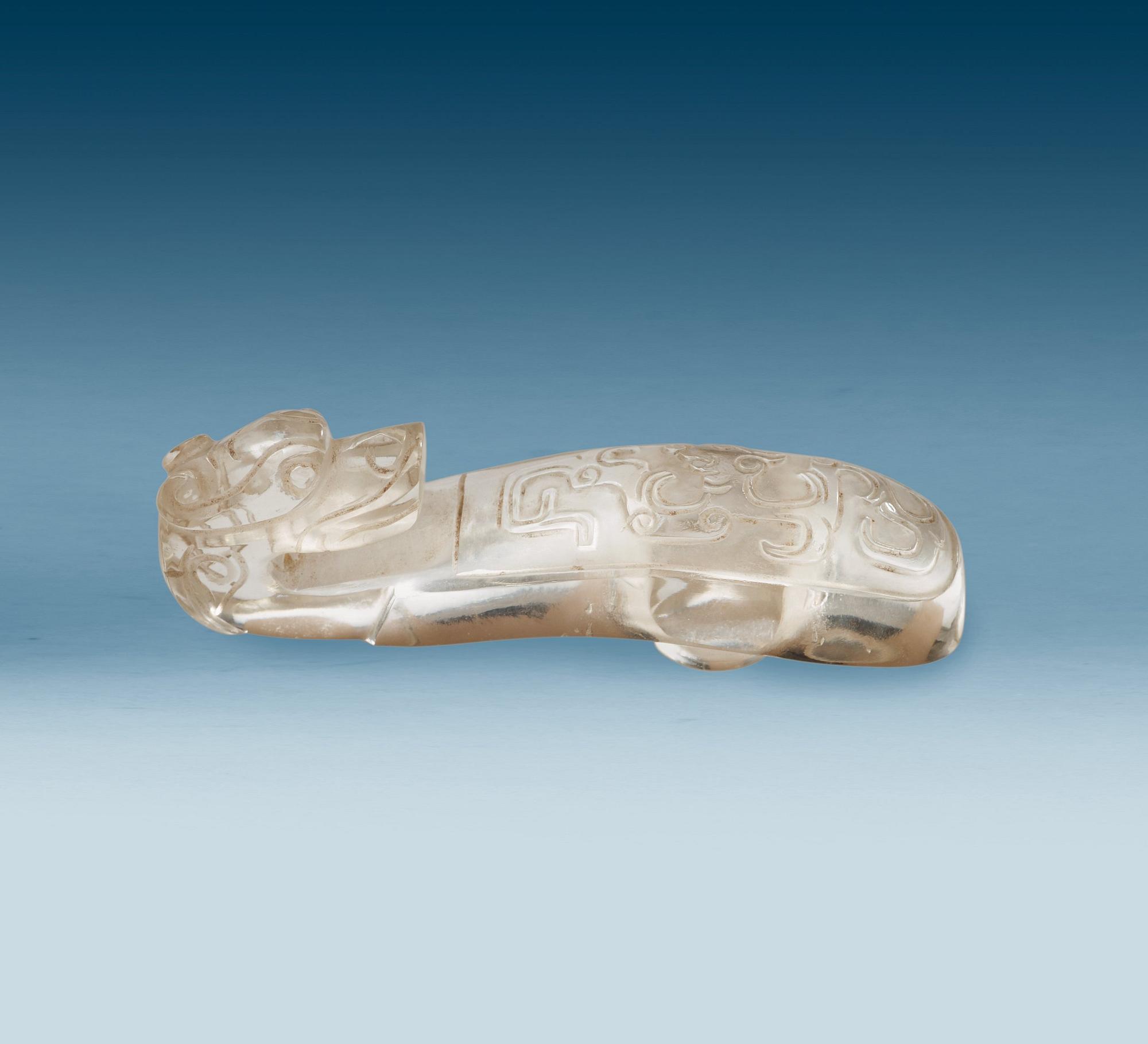 A rock chrystal belt hook, China.